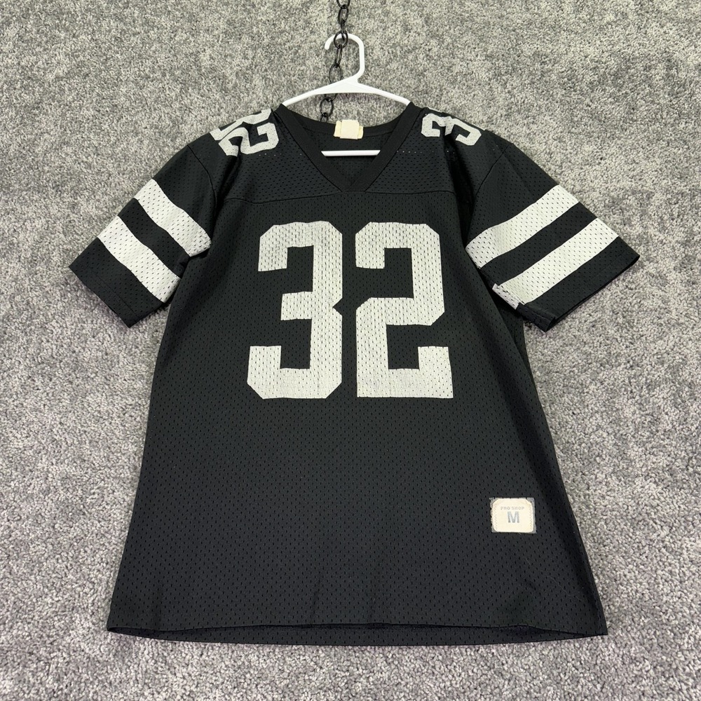 Vintage Pro Shop Shirt Mens Medium Black 32 Football Mesh Jersey Made USA